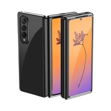 Fekete Plating Case tok Samsung Galaxy Z Fold 4-hez fém kerettel