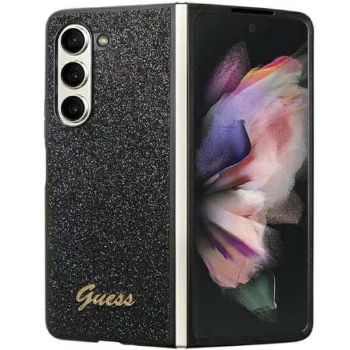 Guess Glitter Script tok Samsung Galaxy Z Fold 5 - fekete