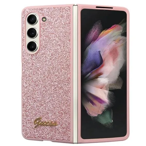 Guess Glitter Script tok Samsung Galaxy Z Fold 5 - pink