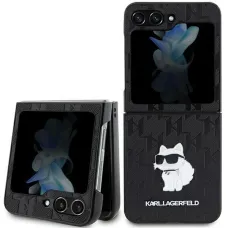 Karl Lagerfeld Saffiano Monogram Choupette Pin tok Samsung Galaxy Z Flip 5 - fekete