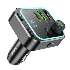 Borofone FM Transmitter BC53 Highway MP3, Bluetooth - 2xUSB + Type C - QC 3.0 18W PD 20W fekete