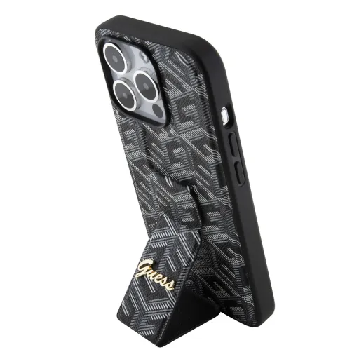 Guess PU Grip Stand G Cube tok iPhone 15 Pro-hoz Fekete Guess PU Grip Stand G Cube tok iPhone 15 Pro-hoz Fekete