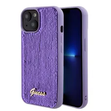 Guess Sequin Script Logo tok iPhone 15 Plus Lila