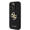 Guess PU Perforált 4G Csillogó Fém Logós Tok iPhone 15 Pro Max Fekete tok - 0. kép