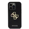 Guess PU Perforált 4G Csillogó Fém Logós Tok iPhone 15 Pro Max Fekete tok - 1. kép