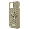 Guess PU Perforated 4G Glitter Metal Logo tok iPhone 15 Arany - 3. kép