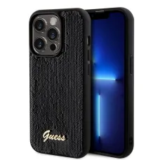 Guess Sequin Script Logo tok iPhone 14 Pro-fekete