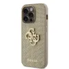 Guess PU Perforált 4G Glitter Metal Logo tok iPhone 15 Pro Gold - 0. kép