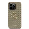 Guess PU Perforált 4G Glitter Metal Logo tok iPhone 15 Pro Gold - 1. kép