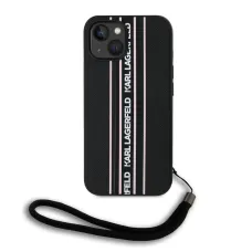 Karl Lagerfeld PU Saffiano Athleisure Stripe és Pánt tok iPhone 15-höz Rózsaszín