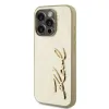 Karl Lagerfeld Wrinkled PU Signature Logo tok iPhone 15 Pro Gold - 1. kép