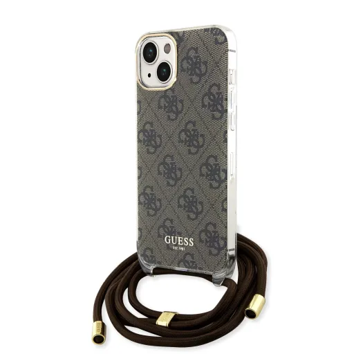 Guess IML 4G Printed Crossbody Strap tok iPhone 15 Barna