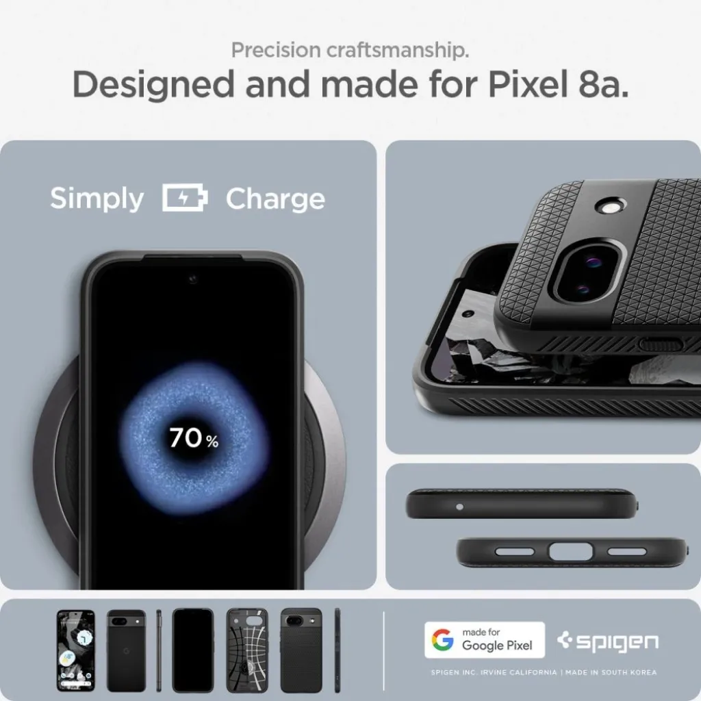 Spigen Liquid Air tok Google Pixel 8A - matt fekete - 17