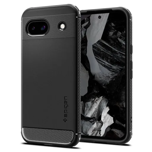 Spigen Rugged Armor tok Google Pixel 8A - matt fekete Spigen Rugged Armor tok Google Pixel 8A - matt fekete