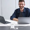 Ugreen Nexode CD289 GaN hálózati töltő USB-A/2xUSB-C 140W + USB-C - USB-C kábel 1,5m - fehér - 4. kép