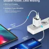 Choetech PD6051 2x USB-C PD 35W GaN hálózati töltő kijelzővel - fehér - 4. kép