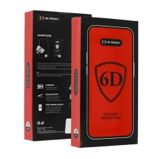 Full Glue 6D edzett üveg IPHONE 16 PRO MAX Fekete - 10 DARAB üvegfólia