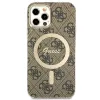 Guess GUBPP12MH4EACSW tok+ töltő iPhone 12/12 Pro barna/barna kemény tok 4G Print MagSafe - 1. kép