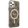 Guess GUBPP12MH4EACSW tok+ töltő iPhone 12/12 Pro barna/barna kemény tok 4G Print MagSafe - 2. kép