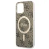 Guess GUBPP12MH4EACSW tok+ töltő iPhone 12/12 Pro barna/barna kemény tok 4G Print MagSafe - 4. kép