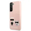 Karl Lagerfeld KLHCS22MSSKCI S22+ S906 hardcase világos rózsaszín Silicone Ikonik Karl & Choupette tok - 0. kép