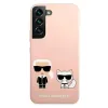 Karl Lagerfeld KLHCS22MSSKCI S22+ S906 hardcase világos rózsaszín Silicone Ikonik Karl & Choupette tok - 1. kép