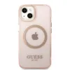 Guess Gold Outline Translucent MagSafe tok iPhone 13 - rózsaszín - 1. kép