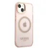 Guess Gold Outline Translucent MagSafe tok iPhone 13 - rózsaszín - 2. kép