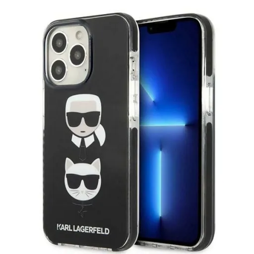 Karl Lagerfeld KLHCP13LTPE2TK iPhone 13 Pro tok fekete Karl&Choupette Head