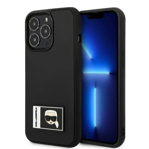 Karl Lagerfeld KLHCP13L3DKPK iPhone 13 Pro fekete kemény tok Ikonik Patch