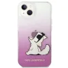 Karl Lagerfeld KLHCP14MCFNRCPI iPhone 14 Plus rózsaszín / rózsaszín Choupette Fun tok - 1. kép