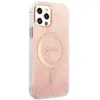 Guess GUBPP12MH4EACSP tok+ töltő iPhone 12/ 12 Pro rózsaszín/ rózsaszín kemény tok 4G Print MagSafe - 2. kép