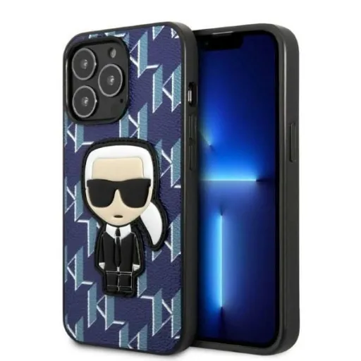 Karl Lagerfeld KLHCP13LPMNIKBL iPhone 13 Pro hardcase kék/kék Monogram Ikonik Patch tok