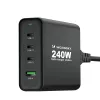 Wozinsky WGCSB 240W GaN hálózati töltő USB-A / 3 x USB-C - fekete - 1. kép