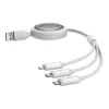 Baseus Free2Draw Gyors Töltőkábel 3 az 1-ben, USB to micro USB + USB-C + Lightning, 3.5A, 1.1m (fehér) - 0. kép