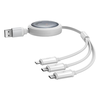 Baseus Free2Draw Gyors Töltőkábel 3 az 1-ben, USB to micro USB + USB-C + Lightning, 3.5A, 1.1m (fehér) - 0. kép