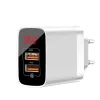 Baseus Mirror Lake Travel hálózati USB töltő adapter digitális kijelzővel gyorstöltő 2x USB 3.0 18W fehér (CCJMHA-A02) - 3. kép