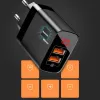 Baseus Mirror Lake Travel hálózati USB töltő adapter digitális kijelzővel gyorstöltő 2x USB 3.0 18W fekete (CCJMHA-A01) - 1. kép