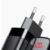 Baseus Mirror Lake Travel hálózati USB töltő adapter digitális kijelzővel gyorstöltő 2x USB 3.0 18W fekete (CCJMHA-A01) - 2. kép
