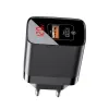 Baseus Mirror Lake PPS Travel hálózati USB töltő adapter digitális kijelzővel gyorstöltő 1x USB 3.0 1x USB-C 18W fekete (CCJMHC-A01) - 4. kép