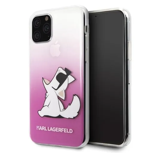 Karl Lagerfeld Choupette mintás tok iPhone 11 rózsaszín Karl Lagerfeld Choupette mintás tok iPhone 11 rózsaszín