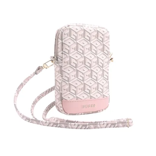 Guess PU G Cube Wallet Phone Bag Zipper Pink tok