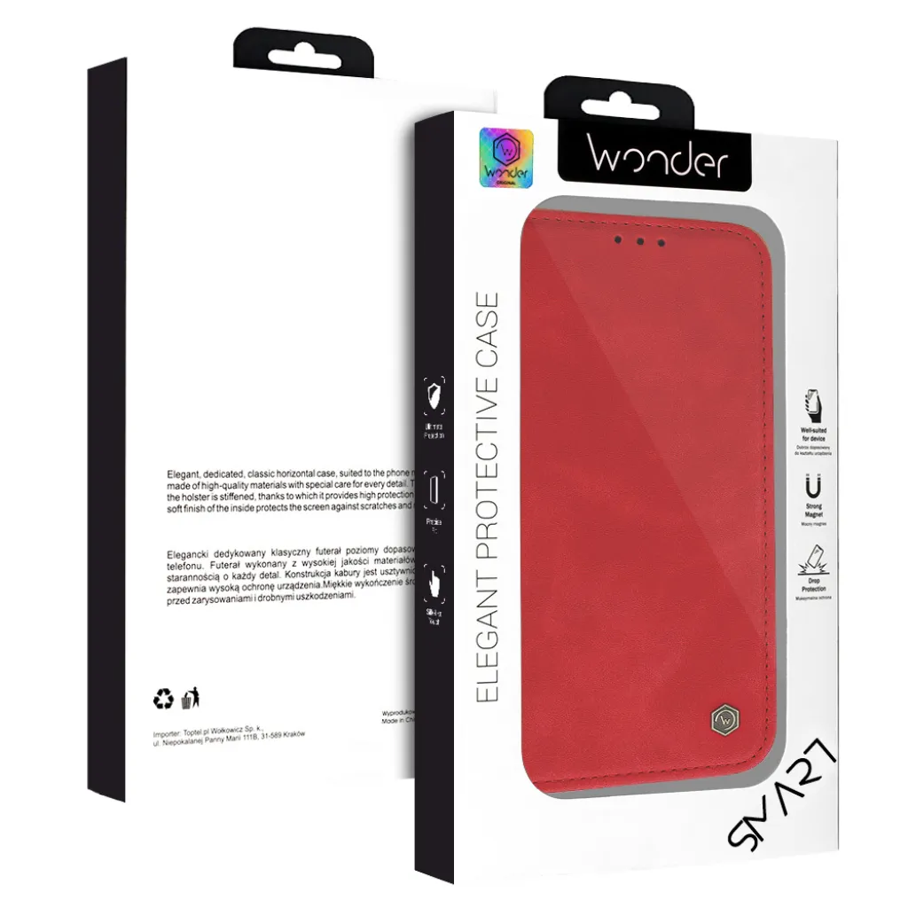 Wonder Fliptok Xiaomi Redmi Note 13 Pro 5G-hez, piros - 8