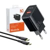 Fali töltő Mcdodo CH-0922 USB + USB-C, 33W + USB-C kábel (fekete) - 1. kép