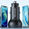 Mcdodo CC-7030 autós töltő, USB + USB-C, kijelzővel, 45W (Fekete) - 1. kép