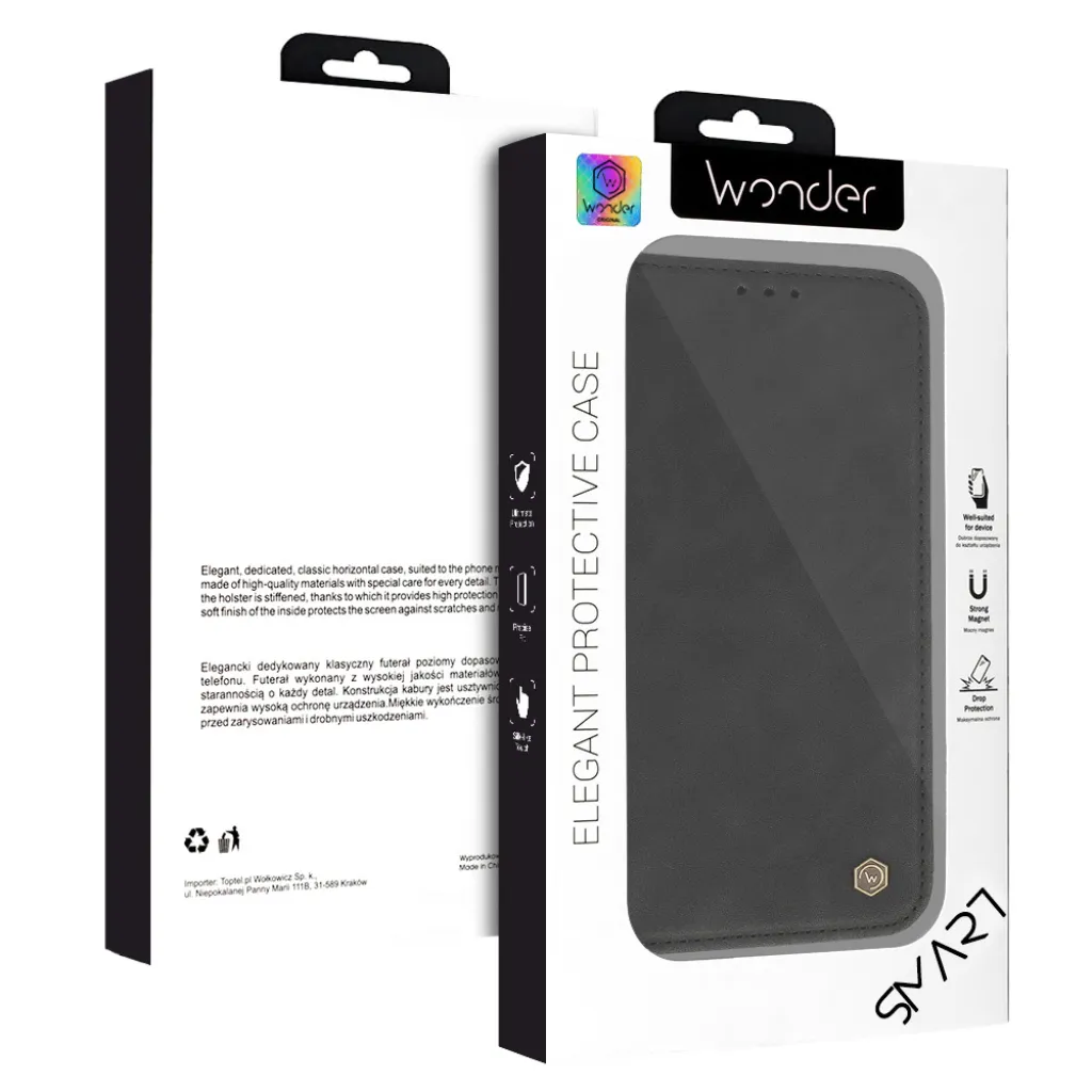 Wonder fliptok Xiaomi Redmi Note 13 5G fekete tok - 8