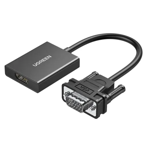 Ugreen átalakító kábel VGA (male) - HDMI (female) 0.15m fekete (CM513)