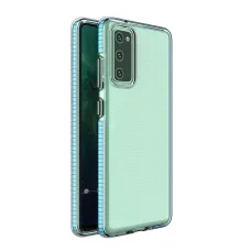 Spring Case átlátszó TPU gél védőtok színes kerettel Samsung Galaxy A72 4G világoskék tok