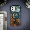 Wood and Resin tok iPhone 12/12 Pro MagSafe Bewood Unique Planet Earth - Kék-Zöld - 1. kép