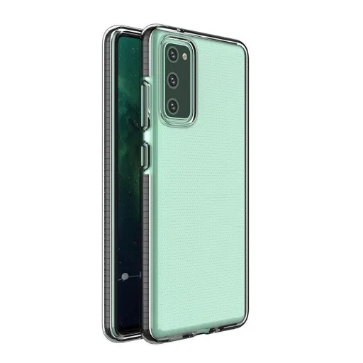Spring Case átlátszó TPU gél védőtok színes kerettel Samsung Galaxy A72 4G fekete tok Spring Case átlátszó TPU gél védőtok színes kerettel Samsung Galaxy A72 4G fekete tok